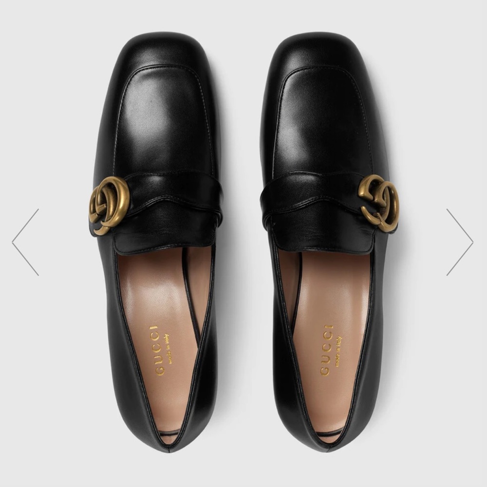 Authentic Gucci double G leather loafer